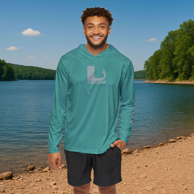 Lunker SPF-50 Hooded Performance Fishing Shirt - Muted Teal