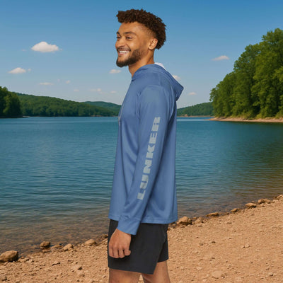 Lunker SPF-50 Hooded Performance Fishing Shirt - Slate Blue
