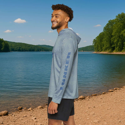 Lunker SPF-50 Hooded Performance Fishing Shirt - Grey Slate
